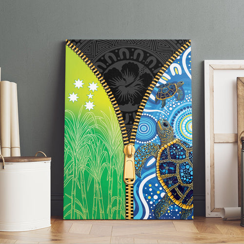 Australian South Sea Islanders National Recognition Day Canvas Wall Art Aussie Sugar Cane Turtle Aboriginal Style