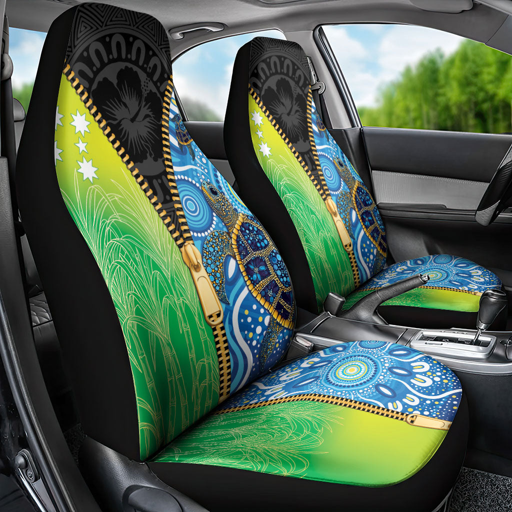 Australian South Sea Islanders National Recognition Day Car Seat Cover Aussie Sugar Cane Turtle Aboriginal Style