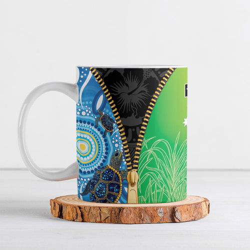 Australian South Sea Islanders National Recognition Day Ceramic Mug Aussie Sugar Cane Turtle Aboriginal Style