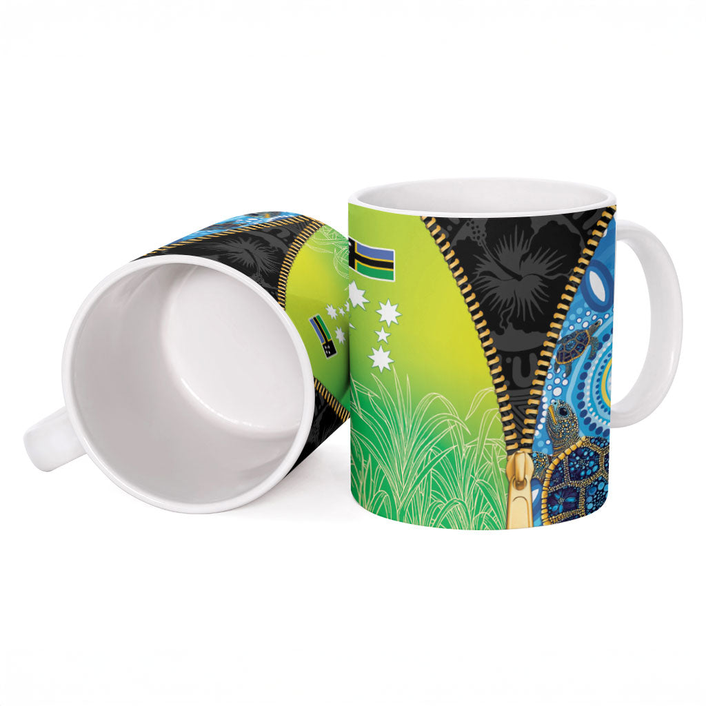 Australian South Sea Islanders National Recognition Day Ceramic Mug Aussie Sugar Cane Turtle Aboriginal Style