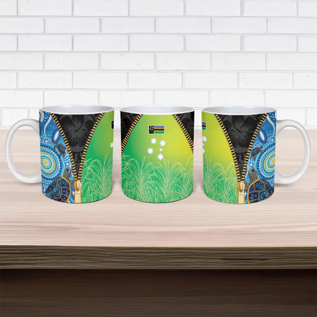 Australian South Sea Islanders National Recognition Day Ceramic Mug Aussie Sugar Cane Turtle Aboriginal Style