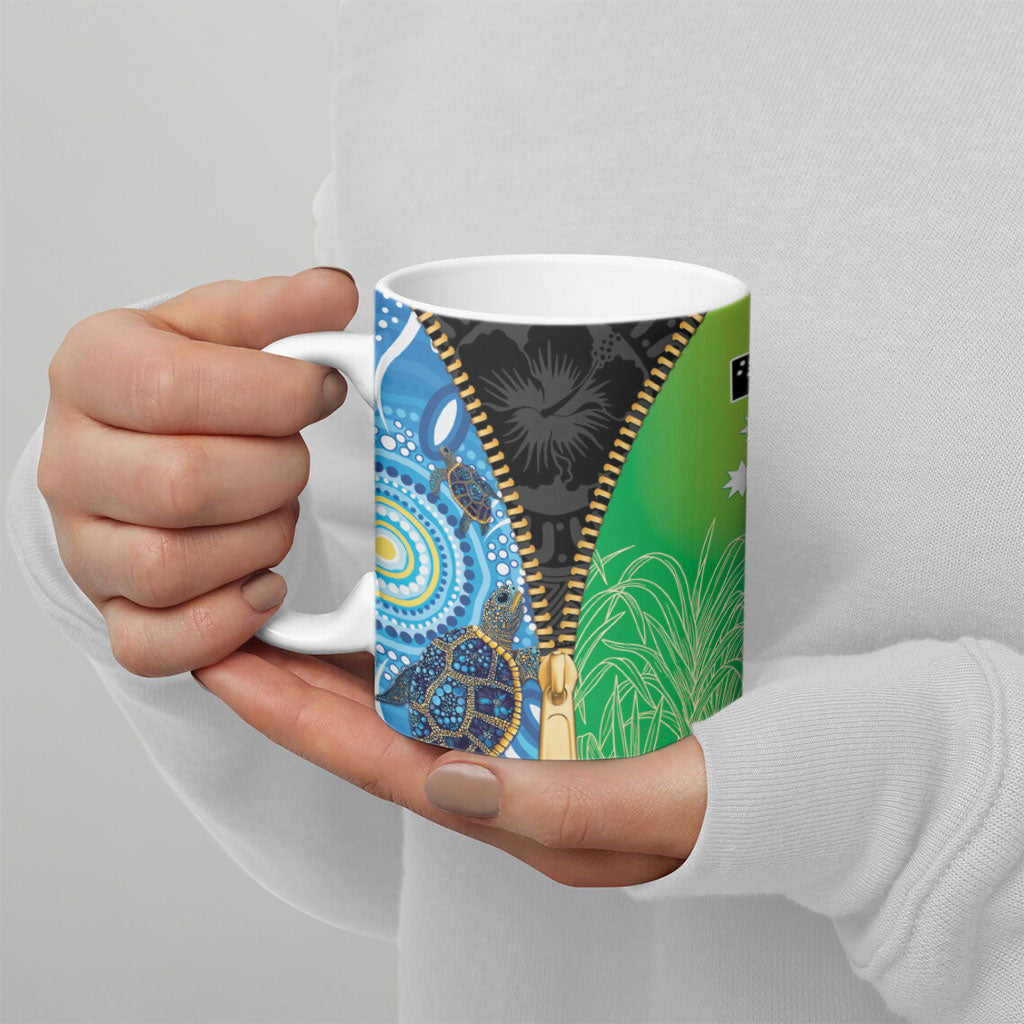 Australian South Sea Islanders National Recognition Day Ceramic Mug Aussie Sugar Cane Turtle Aboriginal Style