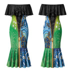 Australian South Sea Islanders National Recognition Day Couples Matching Mermaid Dress and Hawaiian Shirt Aussie Sugar Cane Turtle Aboriginal Style