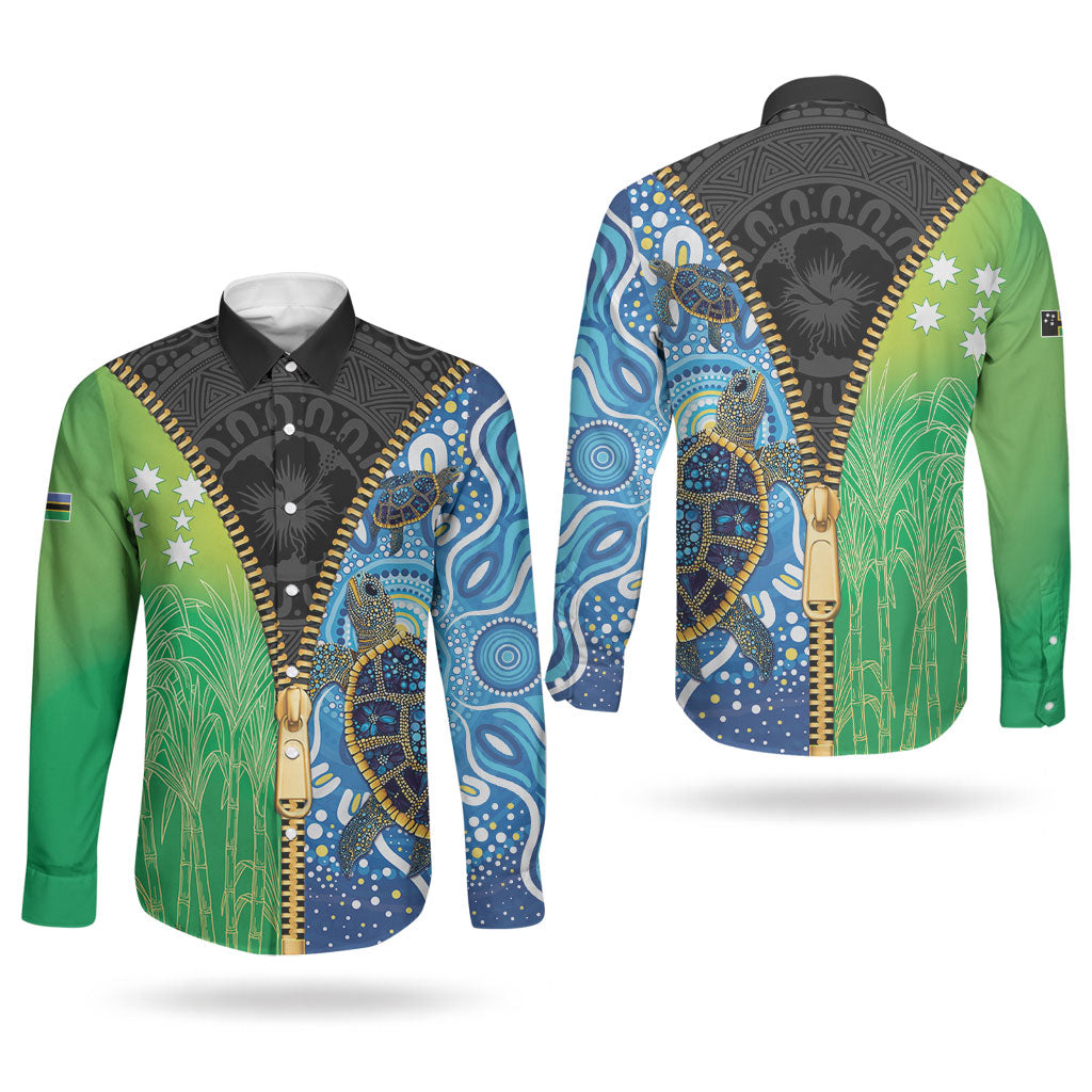 Australian South Sea Islanders National Recognition Day Couples Matching Off Shoulder Maxi Dress and Long Sleeve Button Shirt Aussie Sugar Cane Turtle Aboriginal Style