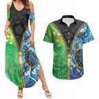 Australian South Sea Islanders National Recognition Day Couples Matching Summer Maxi Dress and Hawaiian Shirt Aussie Sugar Cane Turtle Aboriginal Style