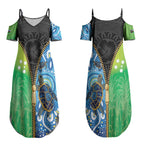 Australian South Sea Islanders National Recognition Day Couples Matching Summer Maxi Dress and Hawaiian Shirt Aussie Sugar Cane Turtle Aboriginal Style
