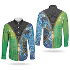 Australian South Sea Islanders National Recognition Day Couples Matching Tank Maxi Dress and Long Sleeve Button Shirt Aussie Sugar Cane Turtle Aboriginal Style