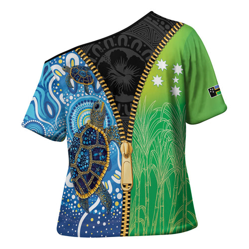 Australian South Sea Islanders National Recognition Day Cross Shoulder Shirt Aussie Sugar Cane Turtle Aboriginal Style