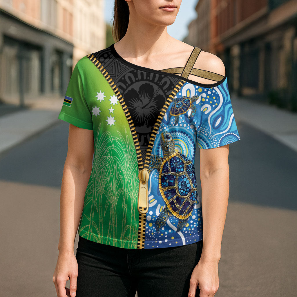 Australian South Sea Islanders National Recognition Day Cross Shoulder Shirt Aussie Sugar Cane Turtle Aboriginal Style