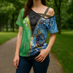 Australian South Sea Islanders National Recognition Day Cross Shoulder Shirt Aussie Sugar Cane Turtle Aboriginal Style