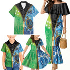 Australian South Sea Islanders National Recognition Day Family Matching Mermaid Dress and Hawaiian Shirt Aussie Sugar Cane Turtle Aboriginal Style