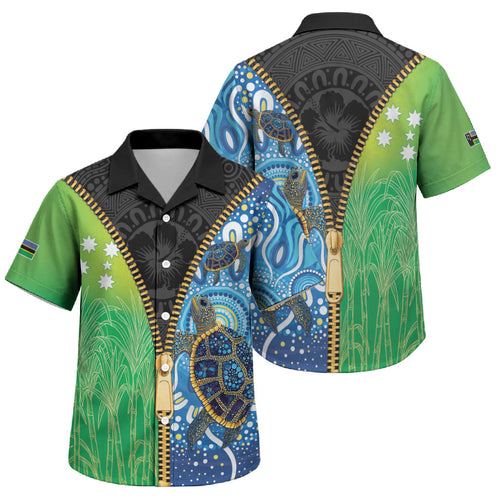 Australian South Sea Islanders National Recognition Day Family Matching Off Shoulder Short Dress and Hawaiian Shirt Aussie Sugar Cane Turtle Aboriginal Style