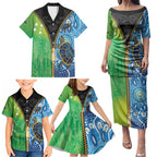 Australian South Sea Islanders National Recognition Day Family Matching Puletasi and Hawaiian Shirt Aussie Sugar Cane Turtle Aboriginal Style