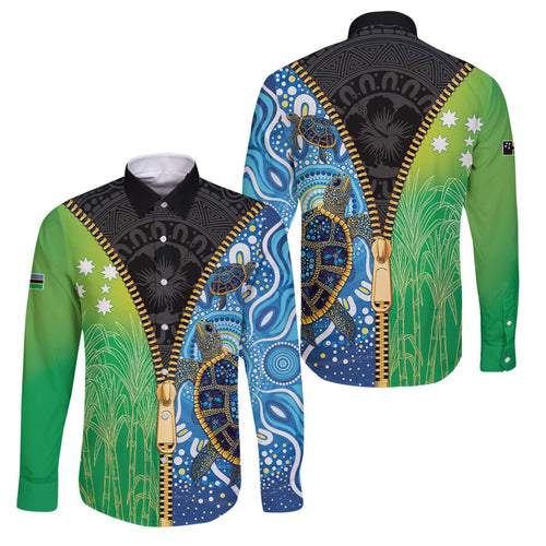 Australian South Sea Islanders National Recognition Day Family Matching Puletasi and Hawaiian Shirt Aussie Sugar Cane Turtle Aboriginal Style