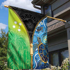 Australian South Sea Islanders National Recognition Day Garden Flag Aussie Sugar Cane Turtle Aboriginal Style