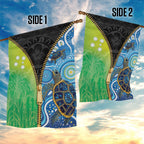 Australian South Sea Islanders National Recognition Day Garden Flag Aussie Sugar Cane Turtle Aboriginal Style
