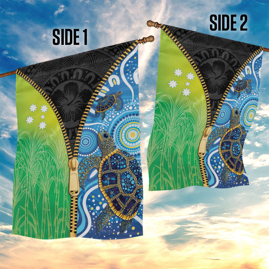 Australian South Sea Islanders National Recognition Day Garden Flag Aussie Sugar Cane Turtle Aboriginal Style
