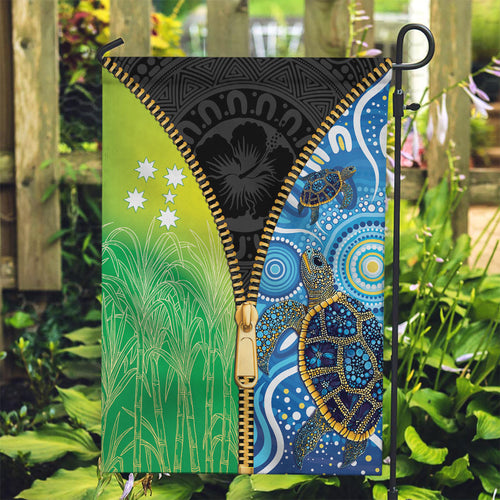Australian South Sea Islanders National Recognition Day Garden Flag Aussie Sugar Cane Turtle Aboriginal Style