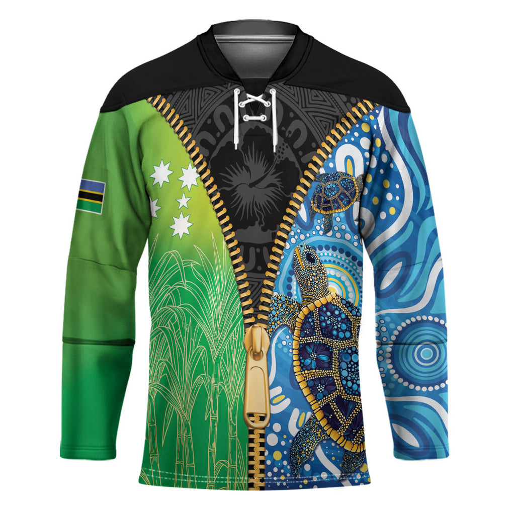 Australian South Sea Islanders National Recognition Day Hockey Jersey Aussie Sugar Cane Turtle Aboriginal Style