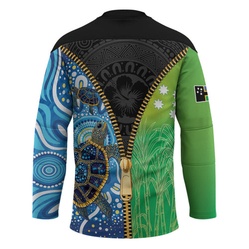 Australian South Sea Islanders National Recognition Day Hockey Jersey Aussie Sugar Cane Turtle Aboriginal Style