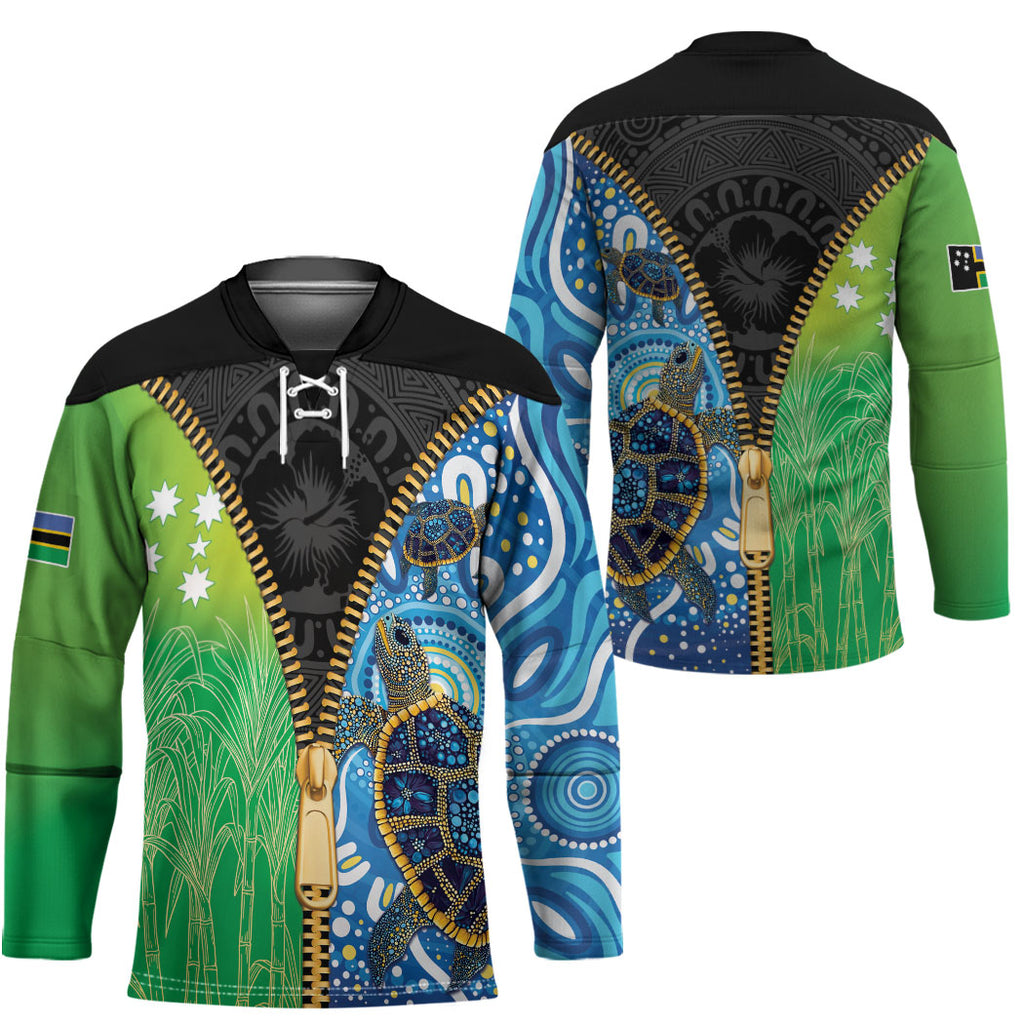 Australian South Sea Islanders National Recognition Day Hockey Jersey Aussie Sugar Cane Turtle Aboriginal Style