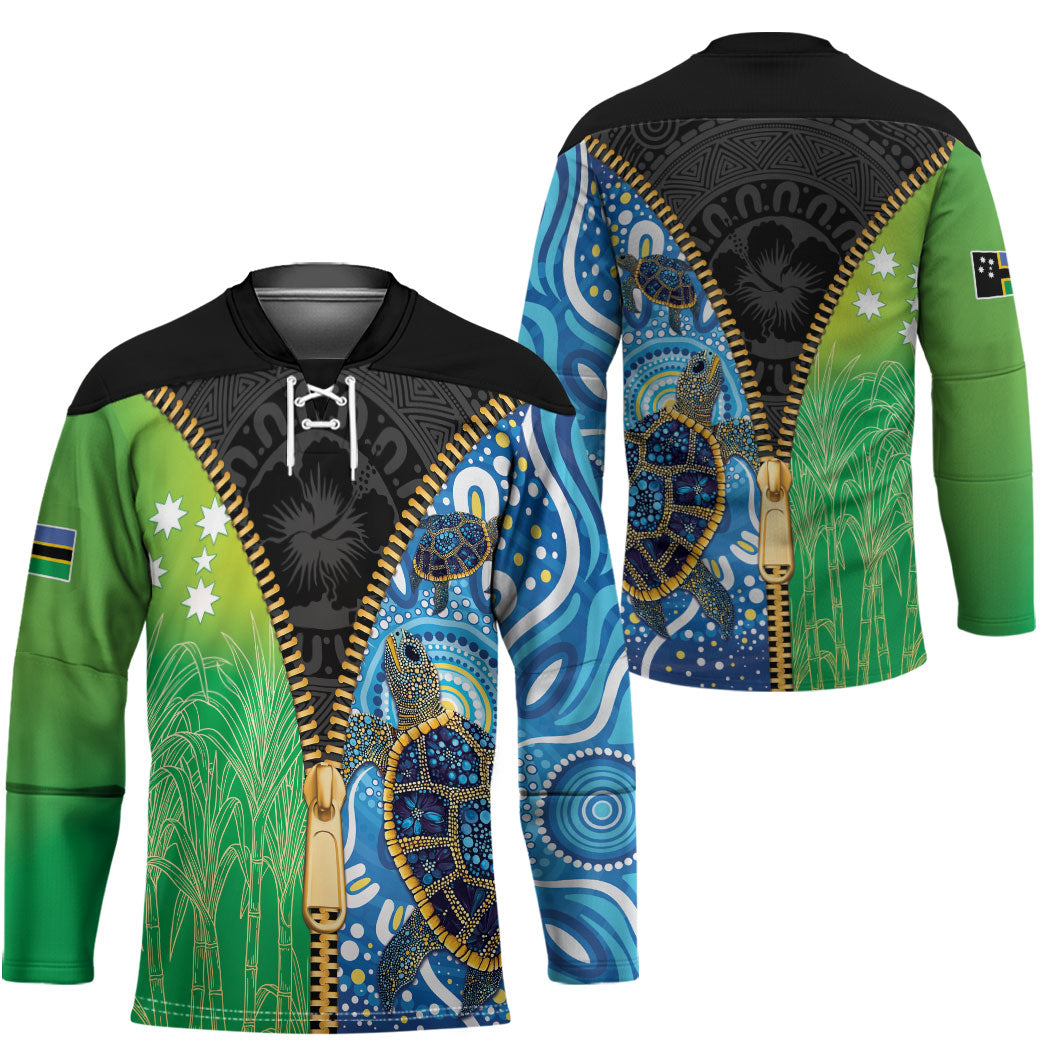 Australian South Sea Islanders National Recognition Day Hockey Jersey Aussie Sugar Cane Turtle Aboriginal Style