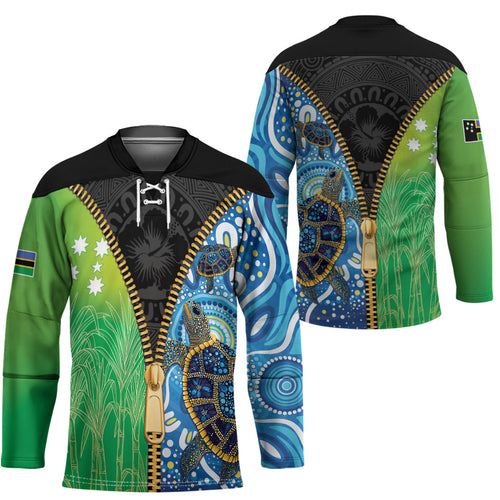 Australian South Sea Islanders National Recognition Day Hockey Jersey Aussie Sugar Cane Turtle Aboriginal Style