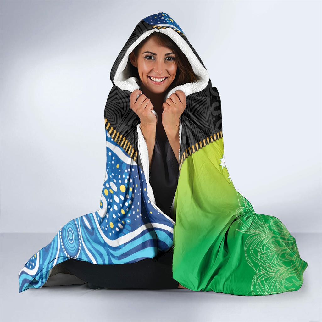 Australian South Sea Islanders National Recognition Day Hooded Blanket Aussie Sugar Cane Turtle Aboriginal Style
