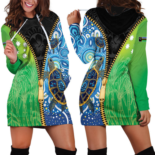Australian South Sea Islanders National Recognition Day Hoodie Dress Aussie Sugar Cane Turtle Aboriginal Style