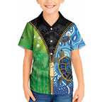 Australian South Sea Islanders National Recognition Day Kid Hawaiian Shirt Aussie Sugar Cane Turtle Aboriginal Style