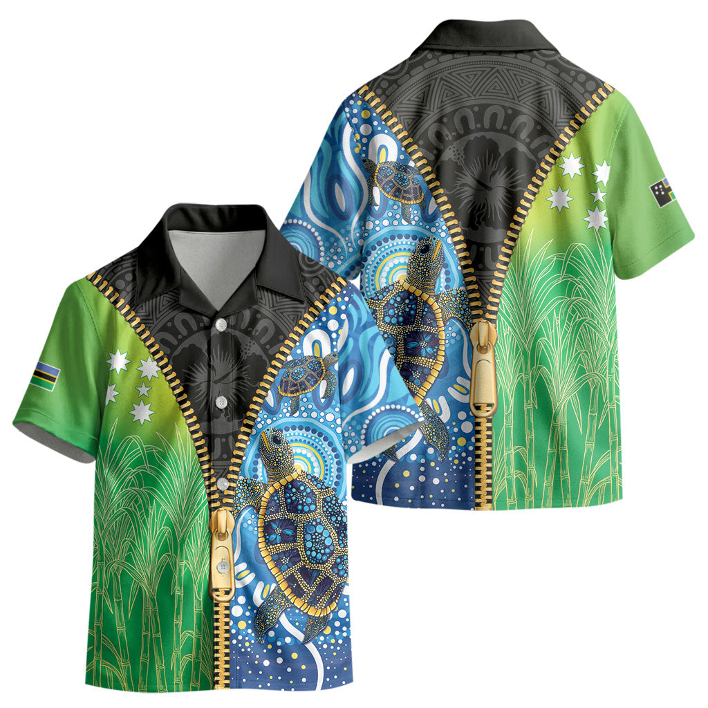 Australian South Sea Islanders National Recognition Day Kid Hawaiian Shirt Aussie Sugar Cane Turtle Aboriginal Style