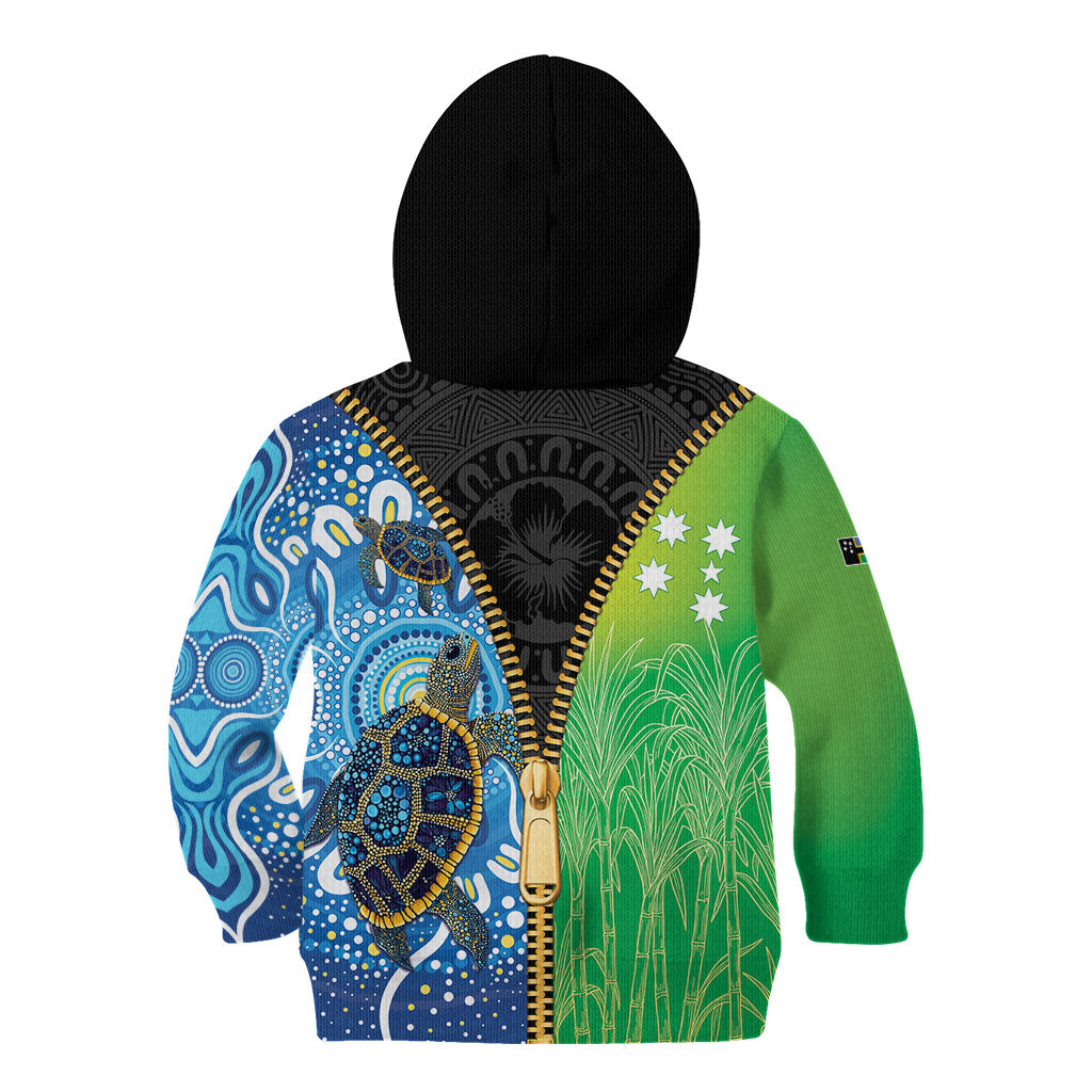 Australian South Sea Islanders National Recognition Day Kid Hoodie Aussie Sugar Cane Turtle Aboriginal Style
