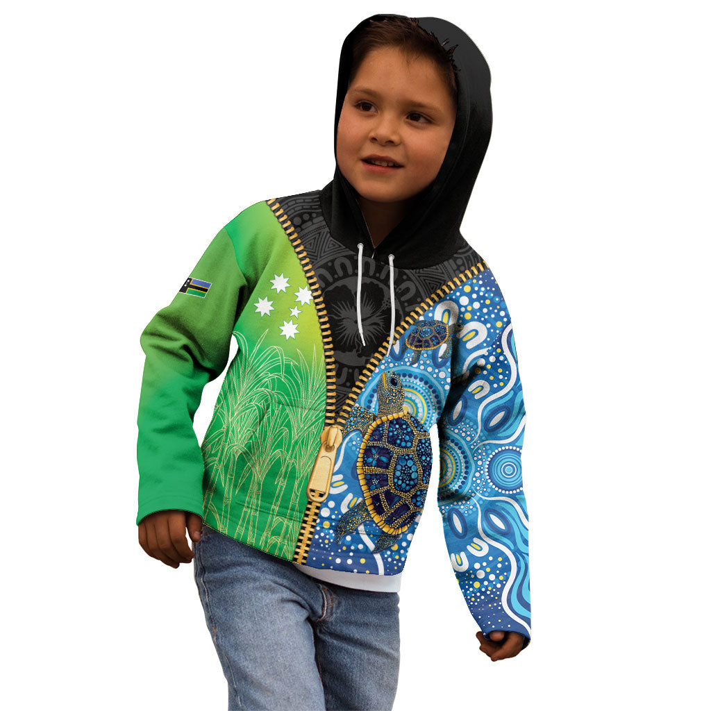 Australian South Sea Islanders National Recognition Day Kid Hoodie Aussie Sugar Cane Turtle Aboriginal Style