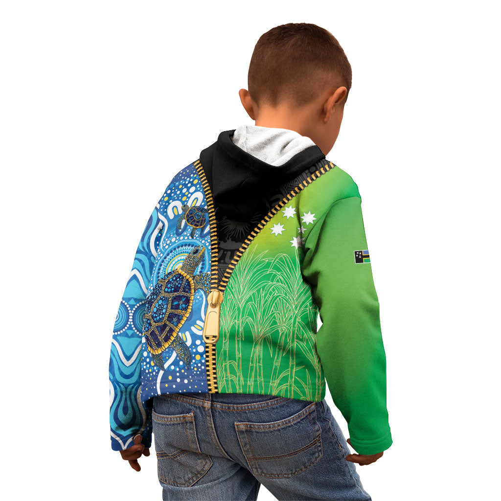 Australian South Sea Islanders National Recognition Day Kid Hoodie Aussie Sugar Cane Turtle Aboriginal Style