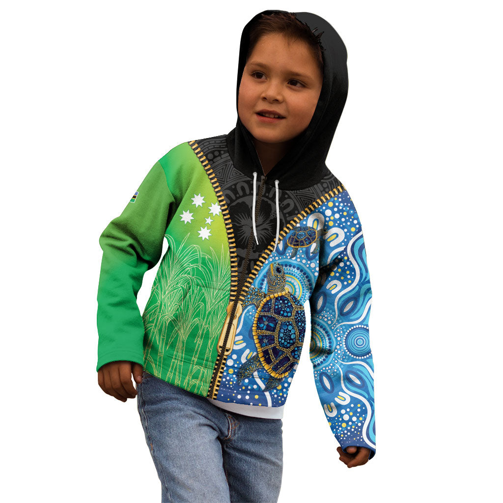 Australian South Sea Islanders National Recognition Day Kid Hoodie Aussie Sugar Cane Turtle Aboriginal Style