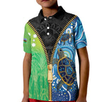 Australian South Sea Islanders National Recognition Day Kid Polo Shirt Aussie Sugar Cane Turtle Aboriginal Style