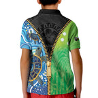 Australian South Sea Islanders National Recognition Day Kid Polo Shirt Aussie Sugar Cane Turtle Aboriginal Style