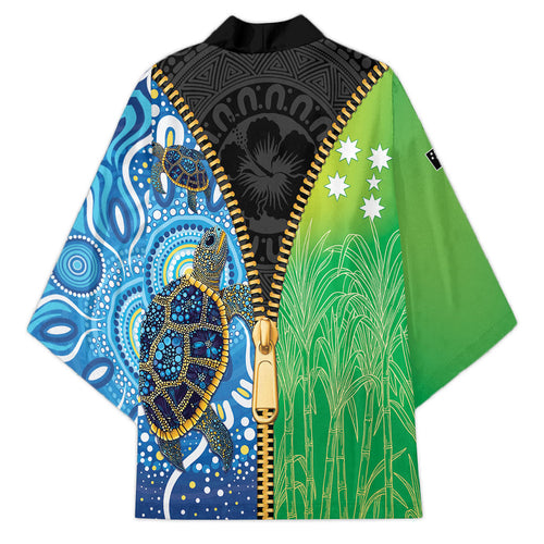 Australian South Sea Islanders National Recognition Day Kimono Aussie Sugar Cane Turtle Aboriginal Style