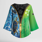 Australian South Sea Islanders National Recognition Day Kimono Sleeve Blouse Aussie Sugar Cane Turtle Aboriginal Style
