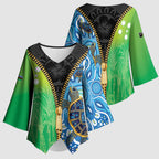 Australian South Sea Islanders National Recognition Day Kimono Sleeve Blouse Aussie Sugar Cane Turtle Aboriginal Style