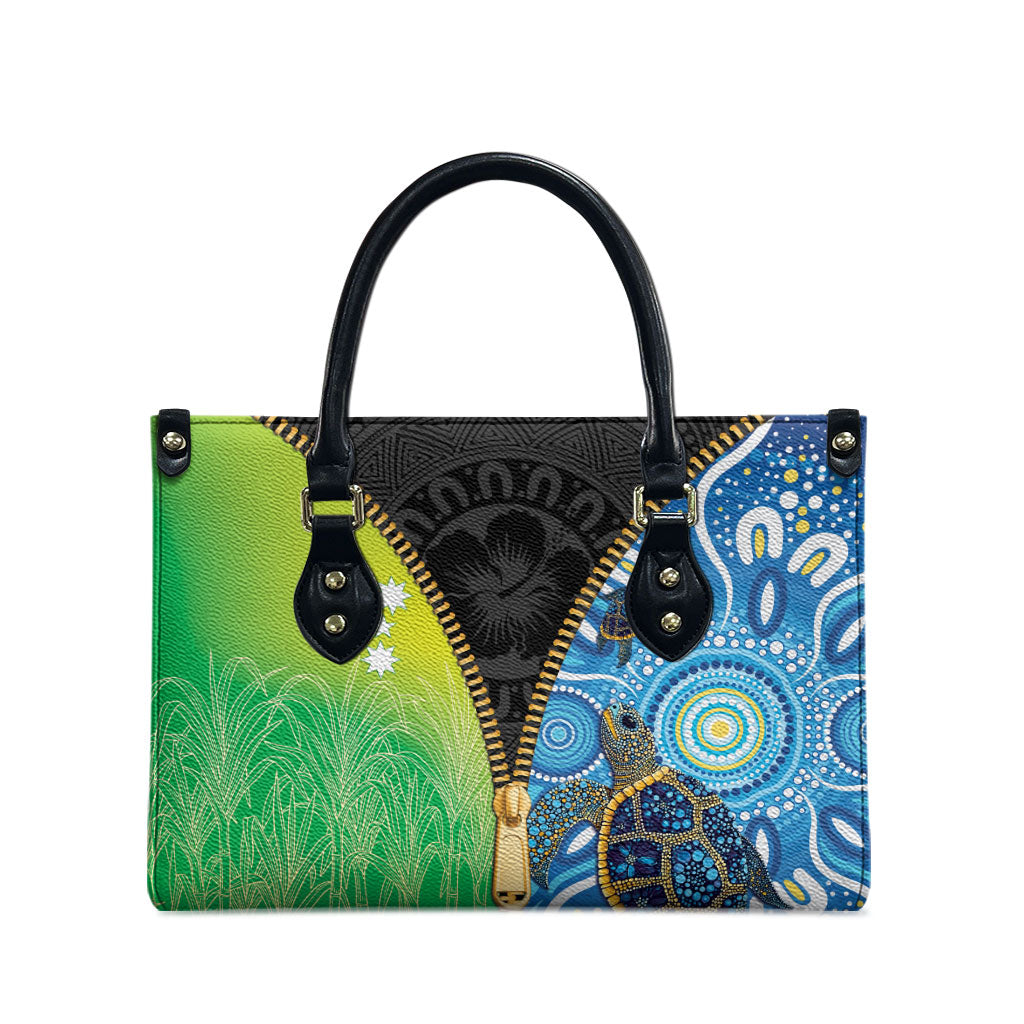Australian South Sea Islanders National Recognition Day Leather Bag Aussie Sugar Cane Turtle Aboriginal Style