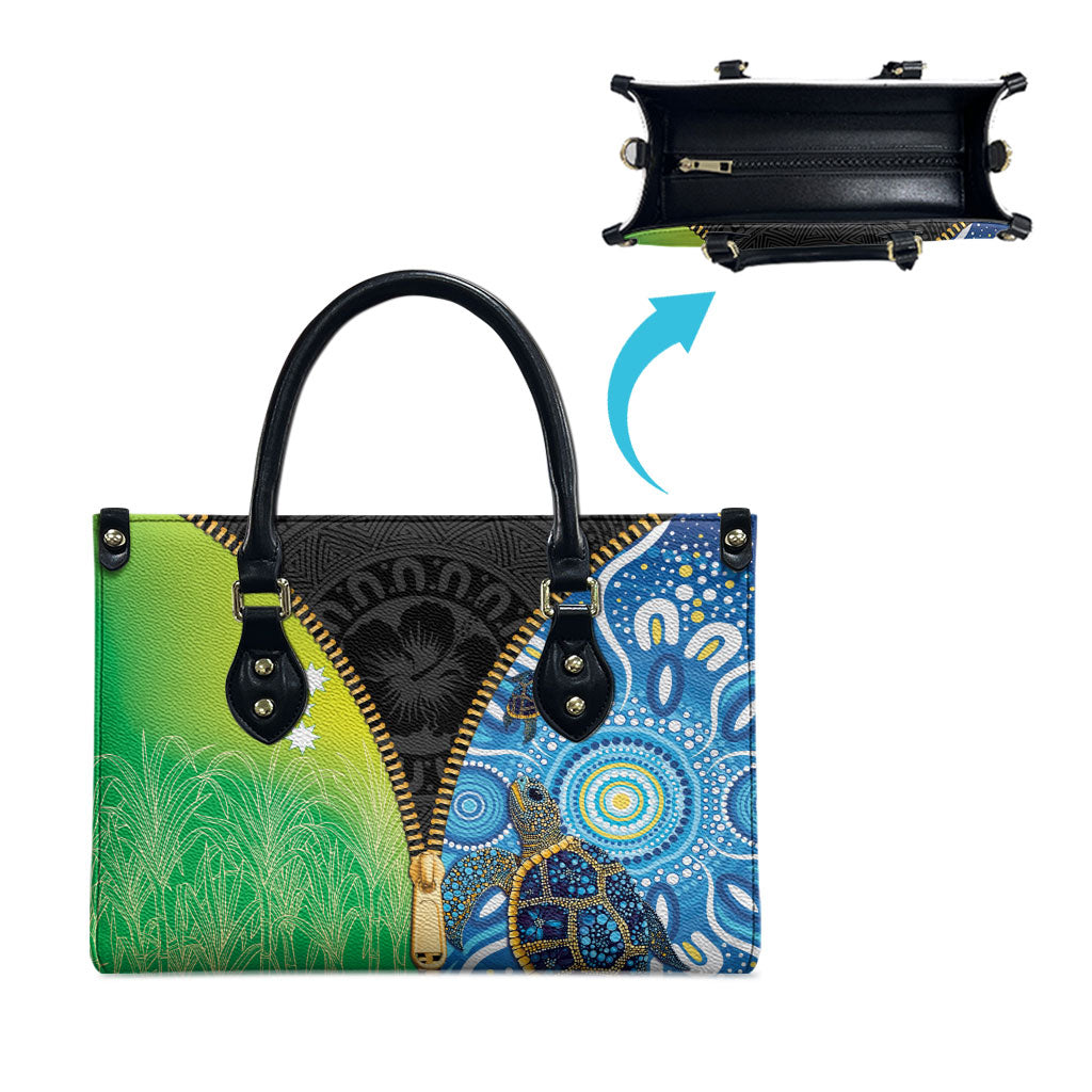 Australian South Sea Islanders National Recognition Day Leather Bag Aussie Sugar Cane Turtle Aboriginal Style