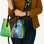 Australian South Sea Islanders National Recognition Day Leather Bag Aussie Sugar Cane Turtle Aboriginal Style