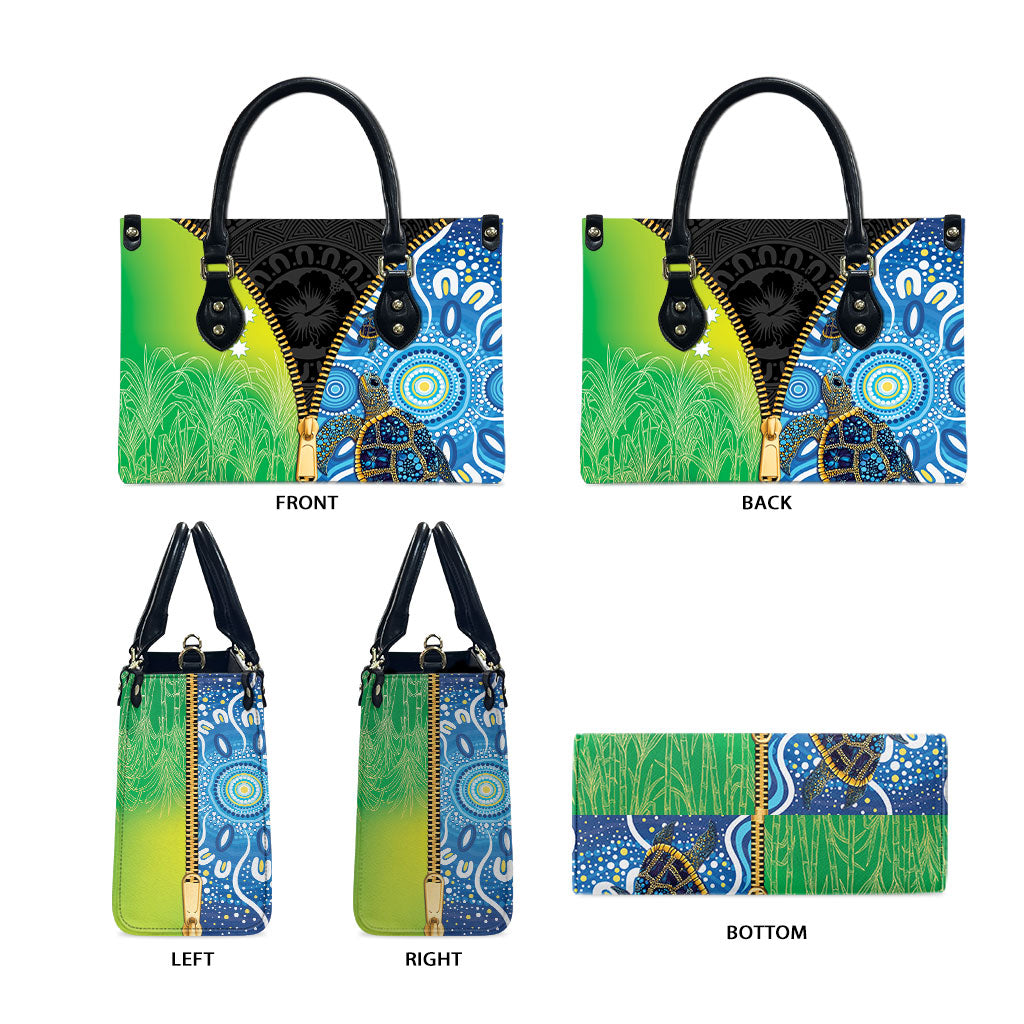 Australian South Sea Islanders National Recognition Day Leather Bag Aussie Sugar Cane Turtle Aboriginal Style