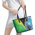 Australian South Sea Islanders National Recognition Day Leather Tote Bag Aussie Sugar Cane Turtle Aboriginal Style