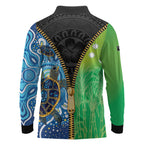 Australian South Sea Islanders National Recognition Day Long Sleeve Polo Shirt Aussie Sugar Cane Turtle Aboriginal Style