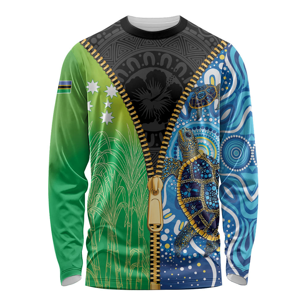 Australian South Sea Islanders National Recognition Day Long Sleeve Shirt Aussie Sugar Cane Turtle Aboriginal Style