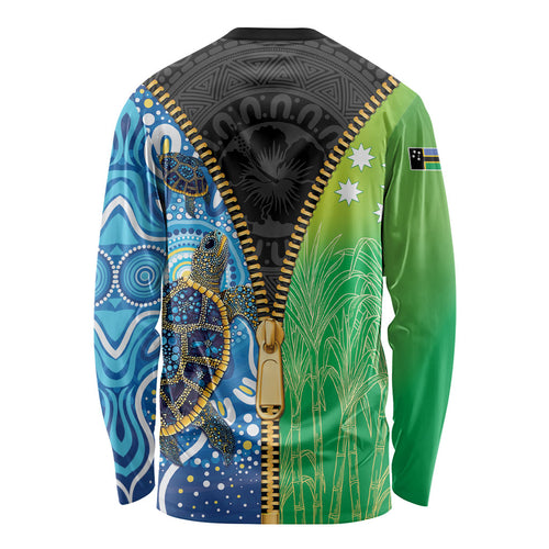 Australian South Sea Islanders National Recognition Day Long Sleeve Shirt Aussie Sugar Cane Turtle Aboriginal Style