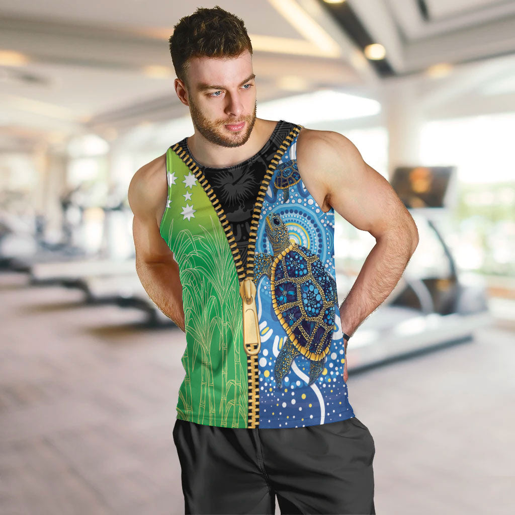 Australian South Sea Islanders National Recognition Day Men Tank Top Aussie Sugar Cane Turtle Aboriginal Style
