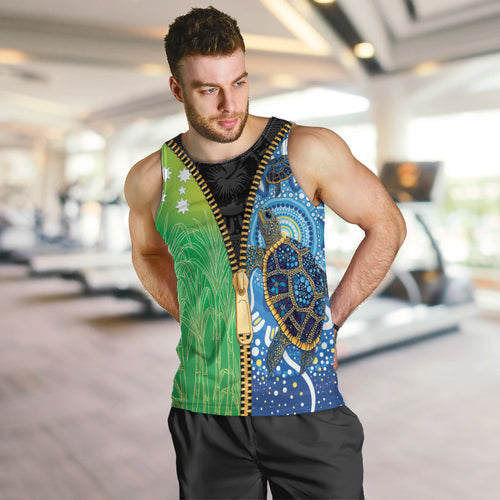 Australian South Sea Islanders National Recognition Day Men Tank Top Aussie Sugar Cane Turtle Aboriginal Style